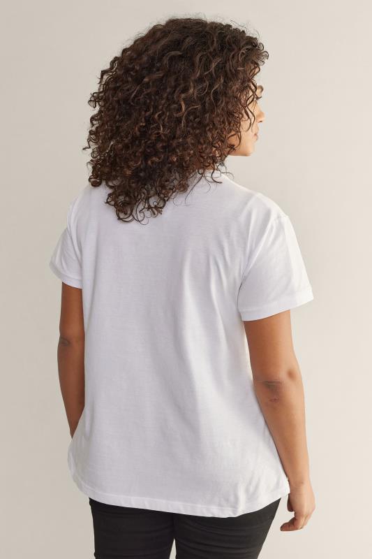 EVANS Plus Size White 'Adore' Print T-Shirt | Evans 5