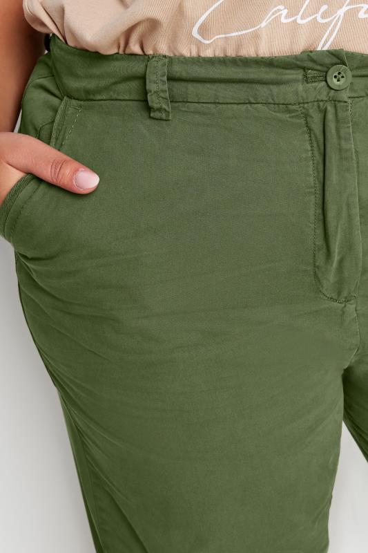 YOURS Plus Size Khaki Green Straight Leg Chino Trousers | Yours Clothing  4