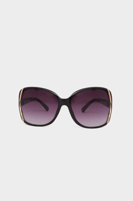 Black Oversized Gold Detail Sunglasses 3