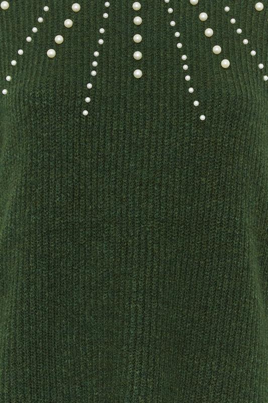 YOURS LUXURY Plus Size Green Embellished Dipped Hem Jumper | Yours Clothing 6