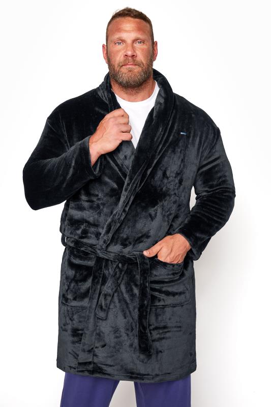 Men's Casual / Every Day BadRhino Big & Tall Black Soft Dressing Gown