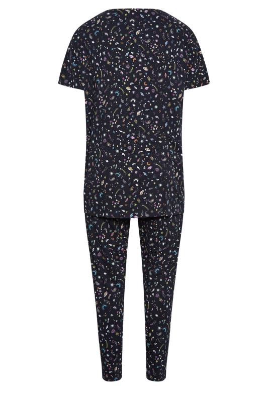 YOURS Plus Size Navy Blue Solar Sky Print Pyjama Set | Yours Clothing 8