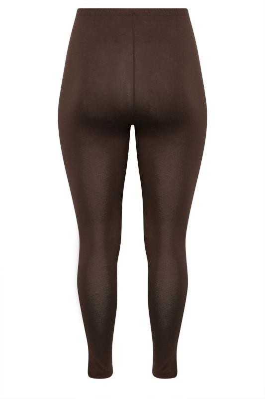YOURS Plus Size Brown Stretch Leggings | Yours Clothing 5
