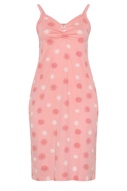 YOURS Plus Size Pink Sun Print Chemise Nightdress | Yours Clothing 5
