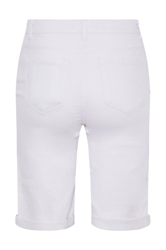 LTS Tall White Denim Knee Length Shorts_Y.jpg