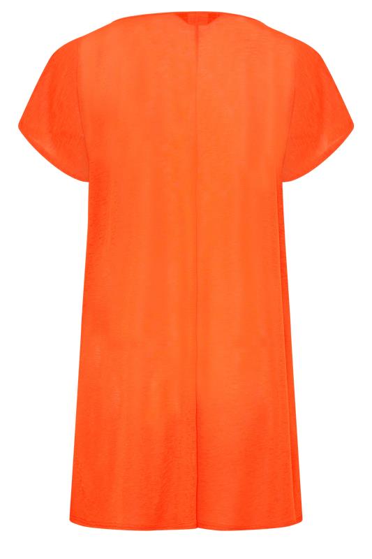 LIMITED COLLECTION Plus Size Orange Textured Kimono Cardigan | Yours Clothing 8
