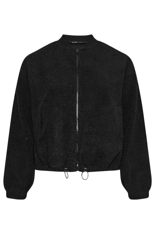 LIMITED COLLECTION Plus Size Black Teddy Borg Bomber Jacket Yours Clothing