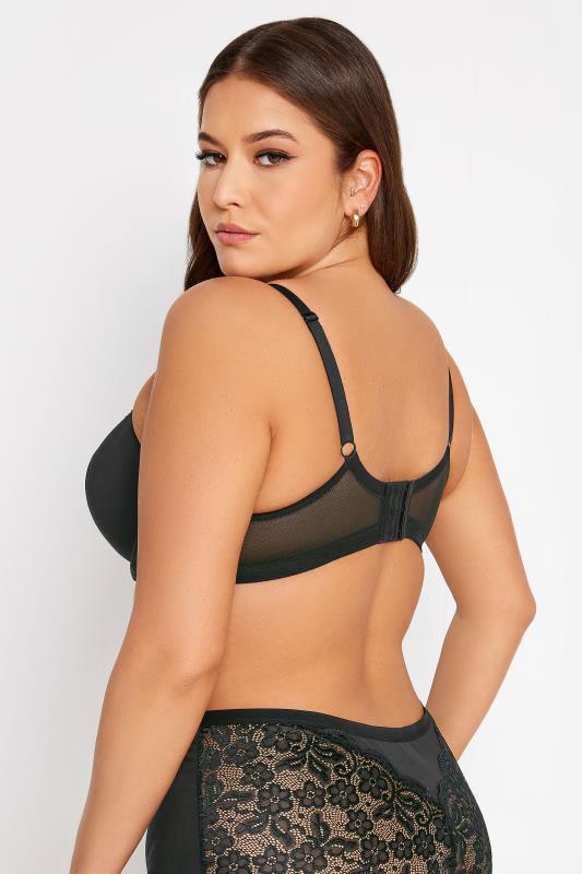 YOURS Plus Size Black Lace Trim Padded T-Shirt Bra | Yours Clothing 3