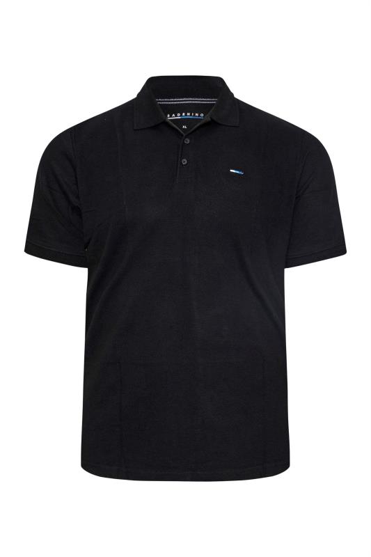 BadRhino Big & Tall 3 Pack Black & Navy Blue Plain Polo Shirts 4