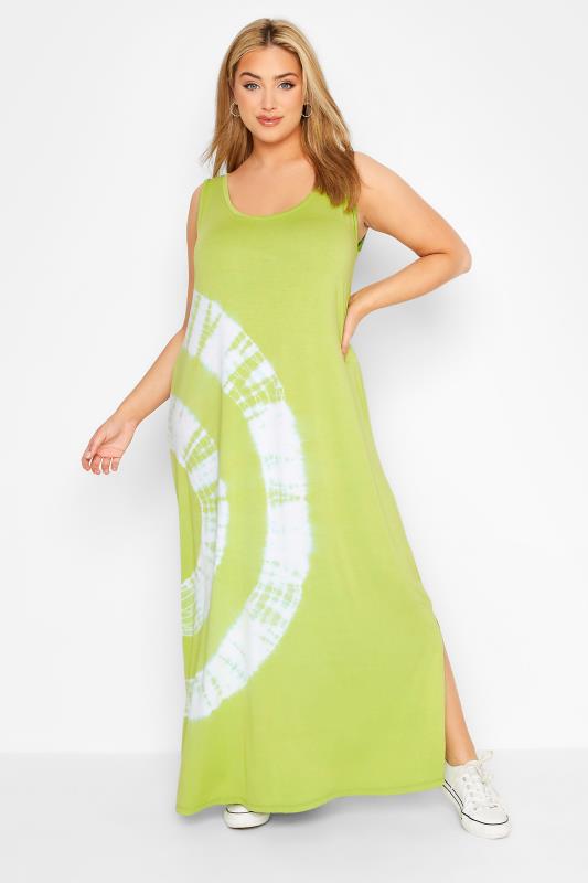 Plus Size Green Tie Dye Maxi Dress | Yours Clothing 2
