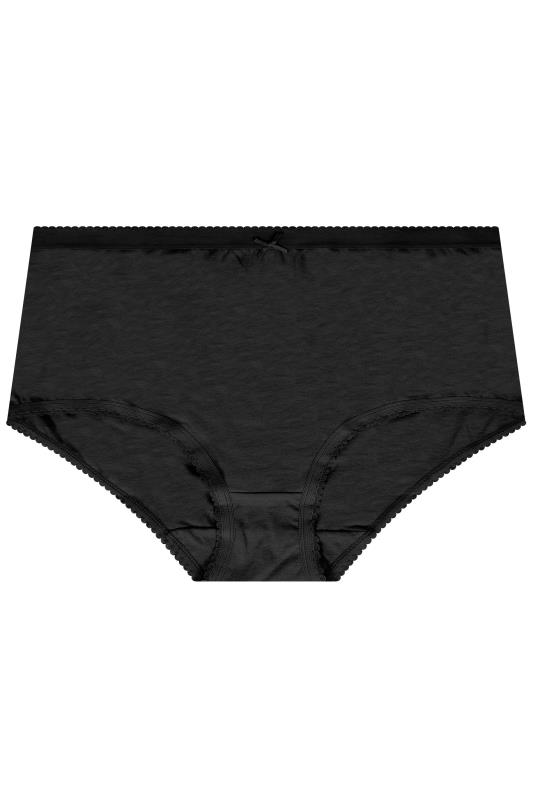 YOURS Plus Size 5 PACK Black & Pink Heart Print Full Briefs | Yours Clothing  6