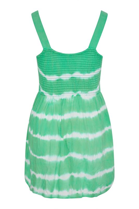 Plus Size Green Tie Dye Shirred Vest Top | Yours Clothing 7