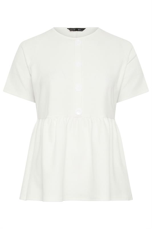LIMITED COLLECTION Plus Size White Peplum Top | Yours Clothing 5