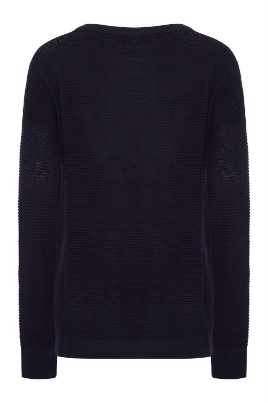 LTS Tall Womens Navy Blue Ribbed Knitted Jumper | Long Tall Sally  7