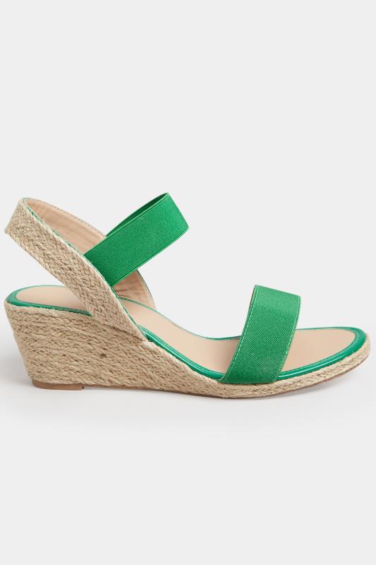 Green Espadrille Wedges In Wide E Fit & Extra Wide EEE Fit | Yours Clothing  3