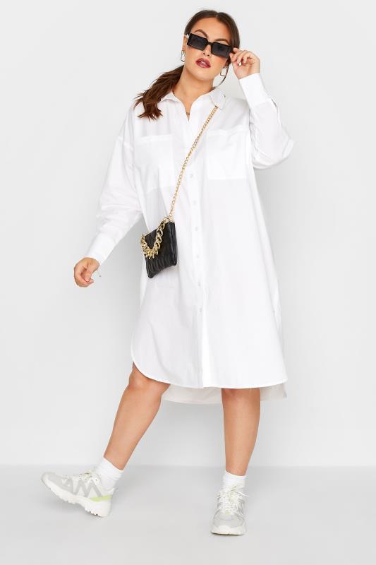 LIMITED COLLECTION Curve White Midi Shirt Dress 2