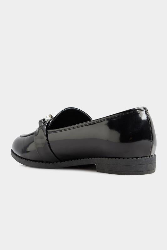 LIMITED COLLECTON Black Patent Chain Loafers In Extra Wide Fit_D.jpg