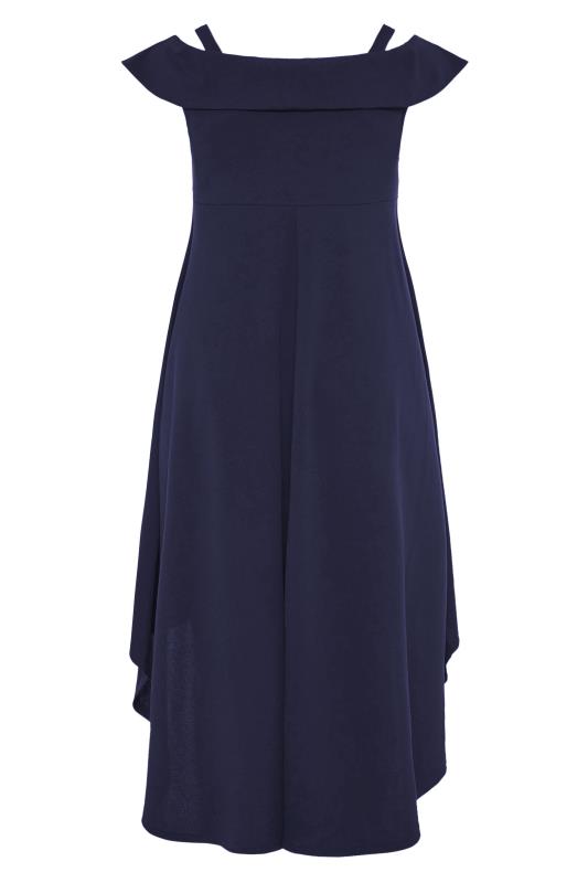 YOURS LONDON Navy Bardot High Low Dress | Yours Clothing 7
