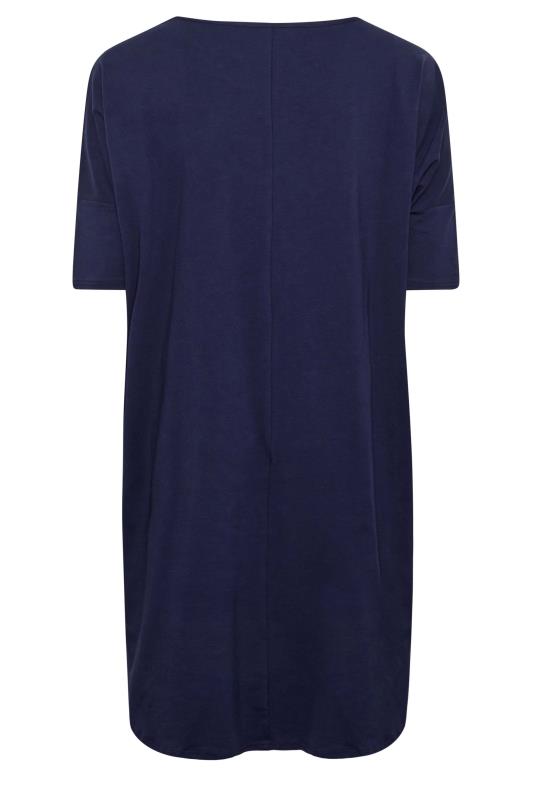 YOURS Plus Size Navy Blue Dipped Hem Tunic Top | Yours Clothing 7