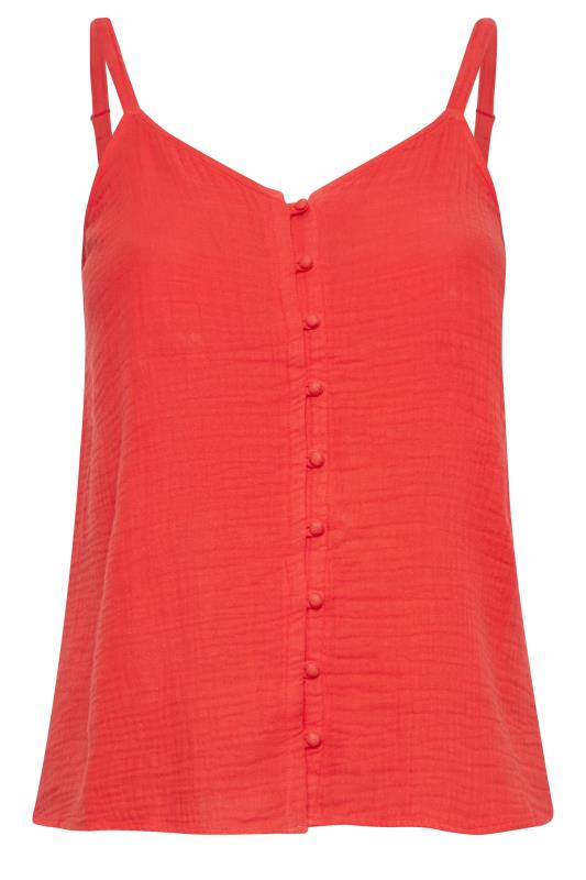 YOURS Plus Size Red Button Cami Vest Top | Yours Clothing