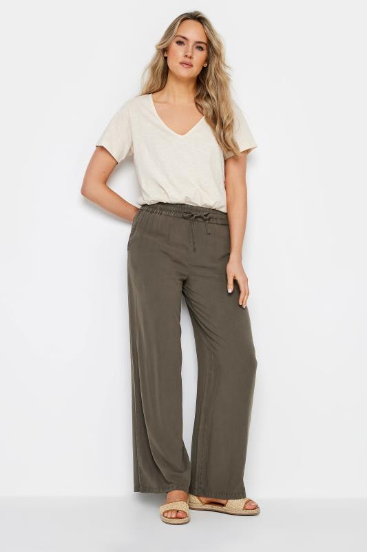  LTS Tall Chocolate Brown Acid Wash Wide Leg Trousers