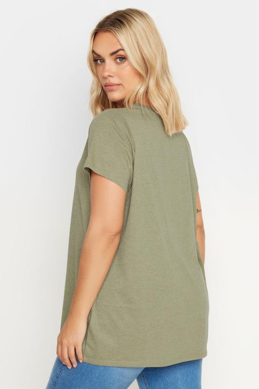YOURS Plus Size Green Short Sleeve T-Shirt | Yours Clothing 3