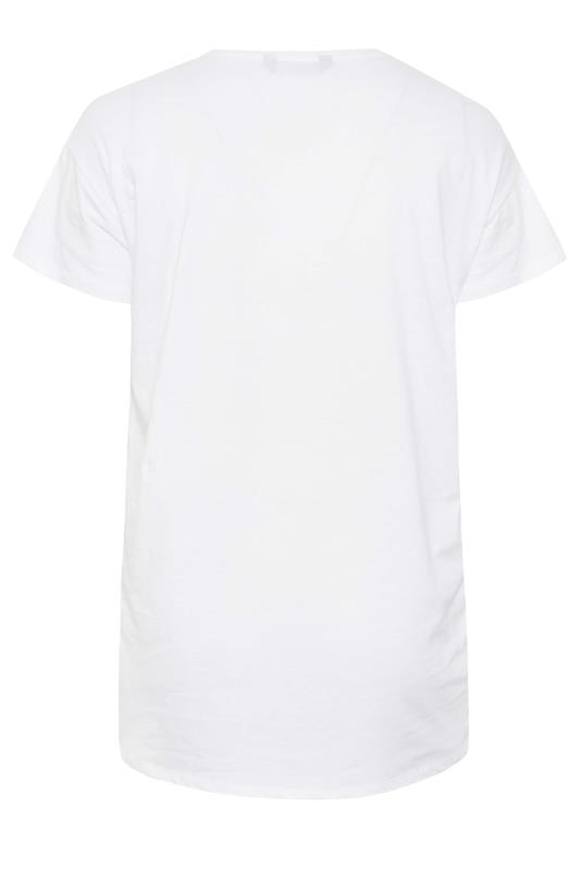 YOURS Plus Size White Floral Mesh Panel T-Shirt | Yours Clothing 7