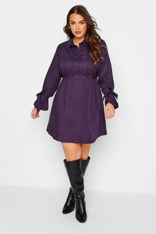  Tallas Grandes LIMITED COLLECTION Curve Purple Tunic Shirt Dress