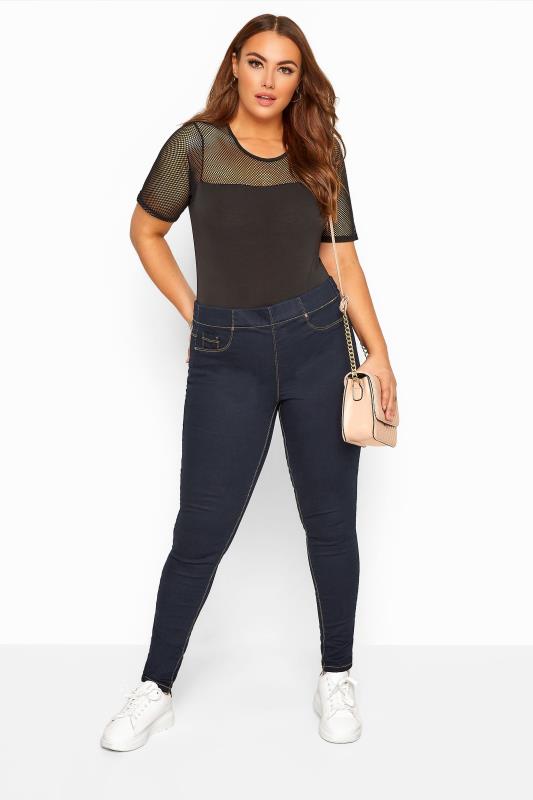 plus size ripped black jeggings