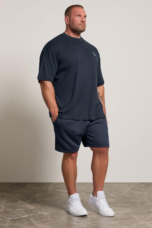  IronRhino Big & Tall conjunto de camiseta y pantalón corto azul marino «Rest Day»