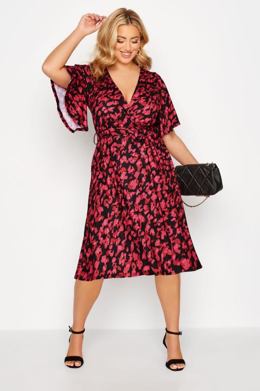 YOURS LONDON Plus Size Red Animal Print Wrap Dress | Yours Clothing 2