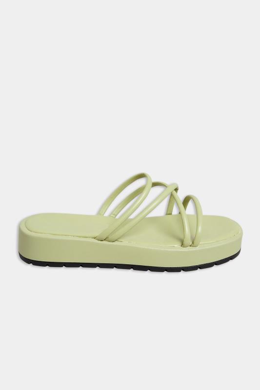 PixieGirl Sage Green Strappy Flatform Sandals In Standard Fit | PixieGirl 3