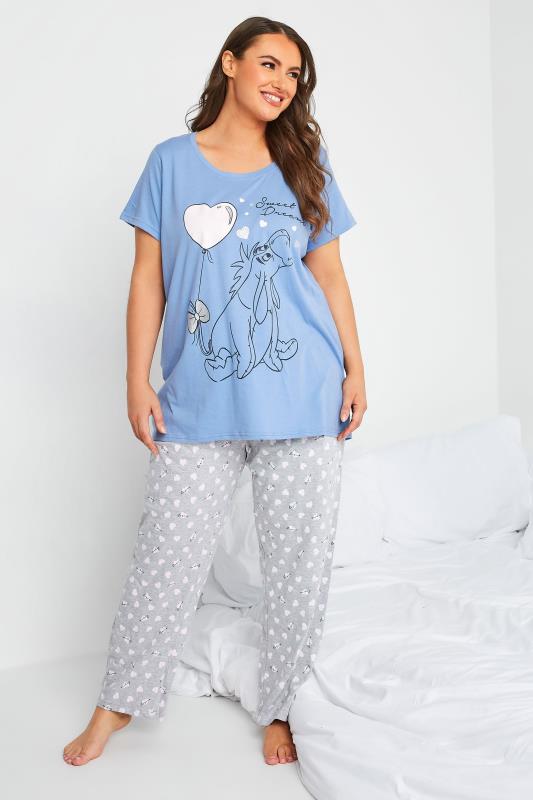 DISNEY Plus Size Blue Eeyore Sweet Dreams Pyjama Set | Yours Clothing 2