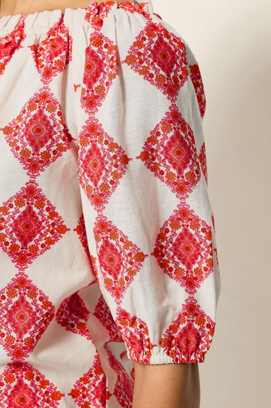 M&Co Ivory White Abstract Tile Print Top | M&Co 5
