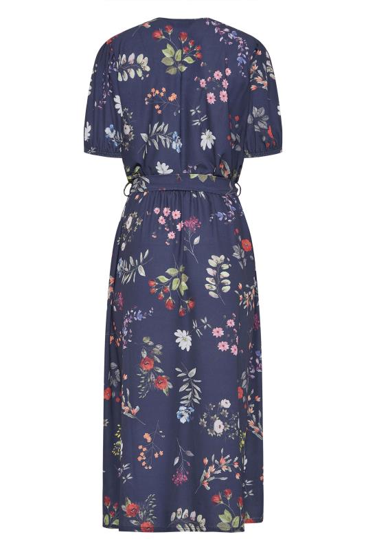 LTS Tall Women's Navy Blue Floral Wrap Dress | Long Tall Sally 7