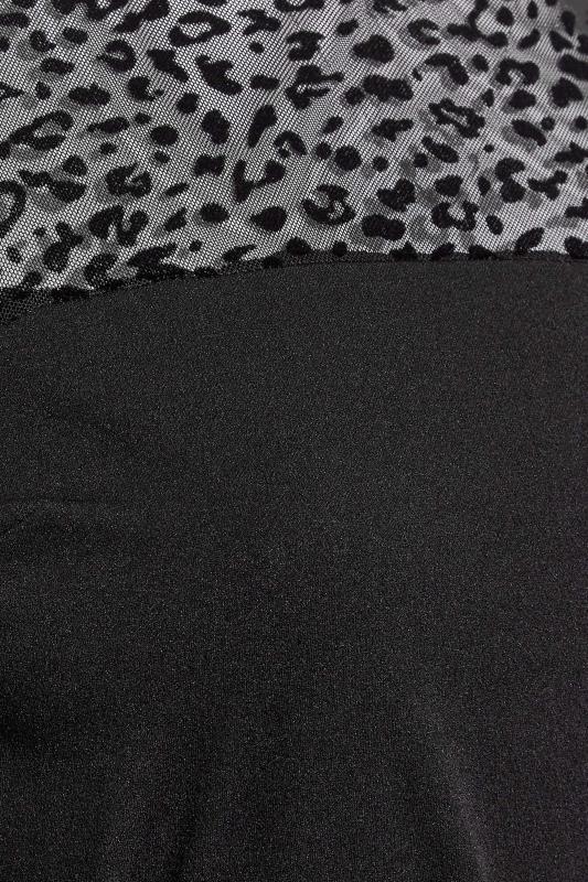 YOURS LONDON Plus Size Black Flocked Leopard Print Jumpsuit | Yours Clothing 5