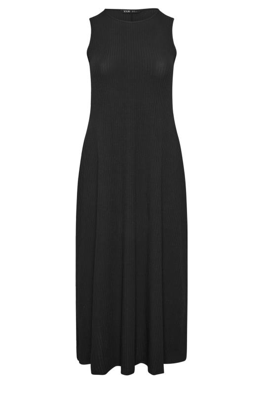 YOURS Plus Size Black Sleeveless Swing Maxi Dress | Yours Clothing 5