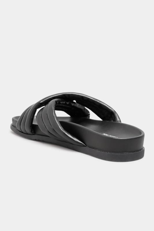 Black Padded Crossover Strap Sandals In Extra Wide EEE Fit_C.jpg