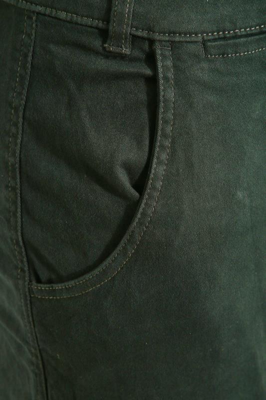 KAM Big & Tall Khaki Green Chino Trousers 3