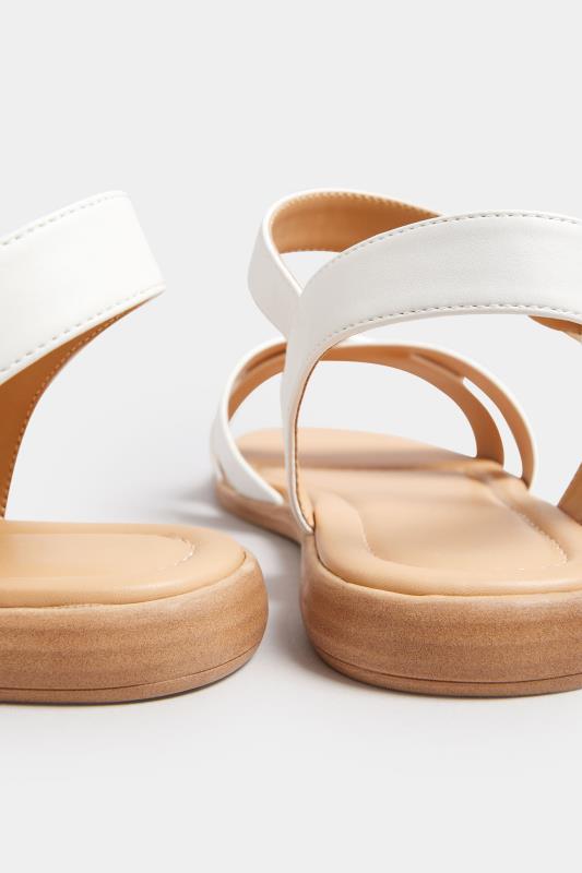 White Cross Strap Sandals In Extra Wide EEE Fit | Yours Clothing 4
