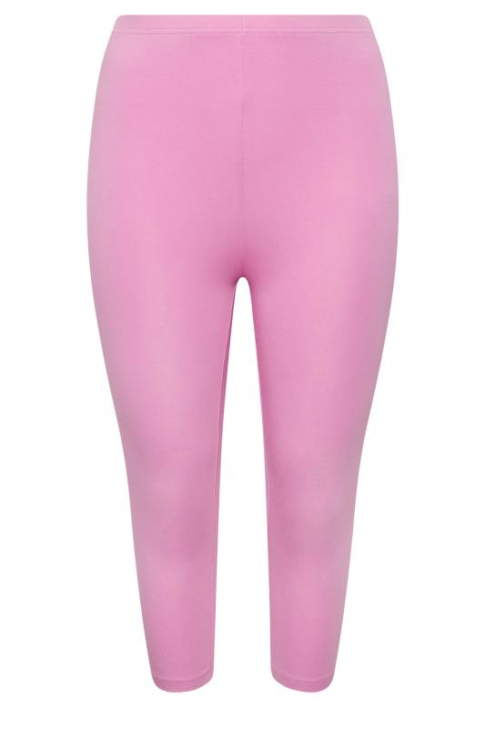 YOURS Plus Size Pink Cropped Leggings | Yours Clothing 5