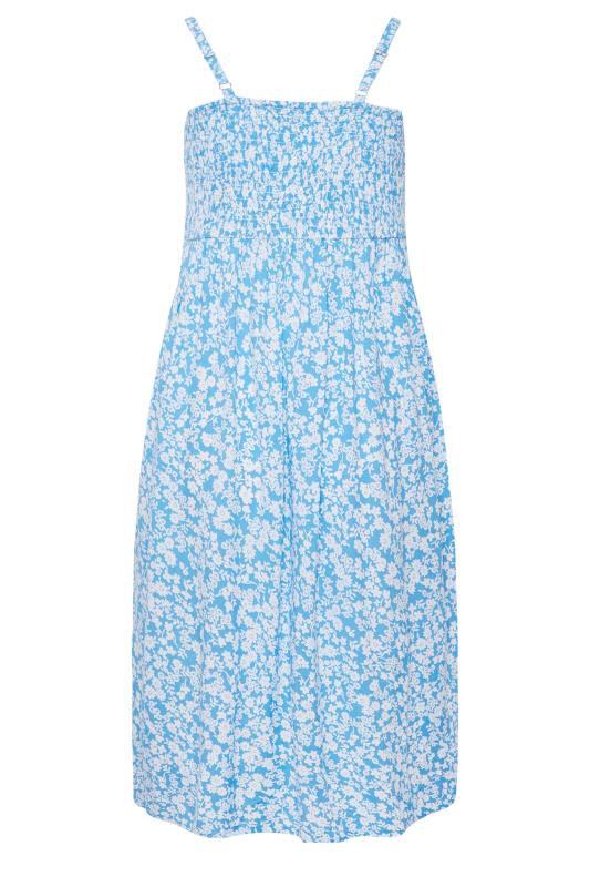 YOURS Plus Size Blue Ditsy Floral Strappy Sundress | Yours Clothing 7