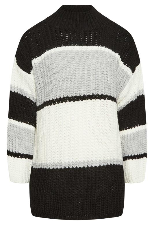 YOURS Plus Size Black Colour Block Knitted Jumper | Yours Clothing