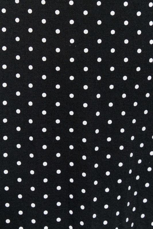 LIMITED COLLECTION Curve Black Polka Dot Flare Sleeve Wrap Dress 5
