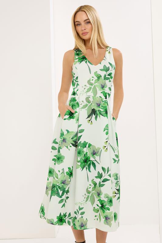  STAR witte scuba-jurk met bloemenprint