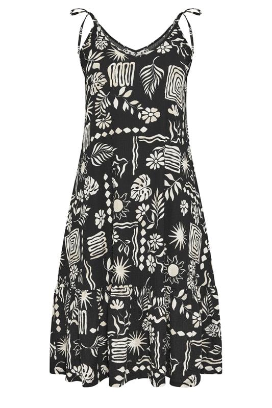 YOURS Plus Size Black Abstract Tiered Sundress | Yours Clothing 5