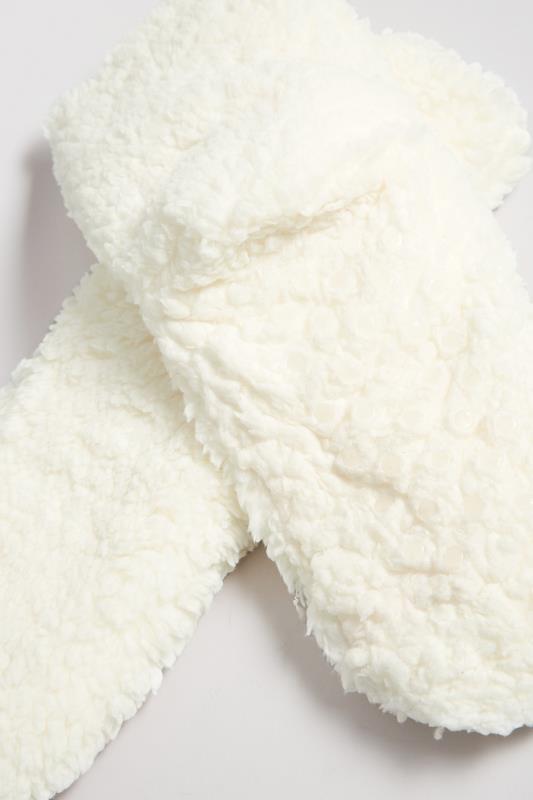 White Fluffy Slipper Socks | Yours Clothing  5