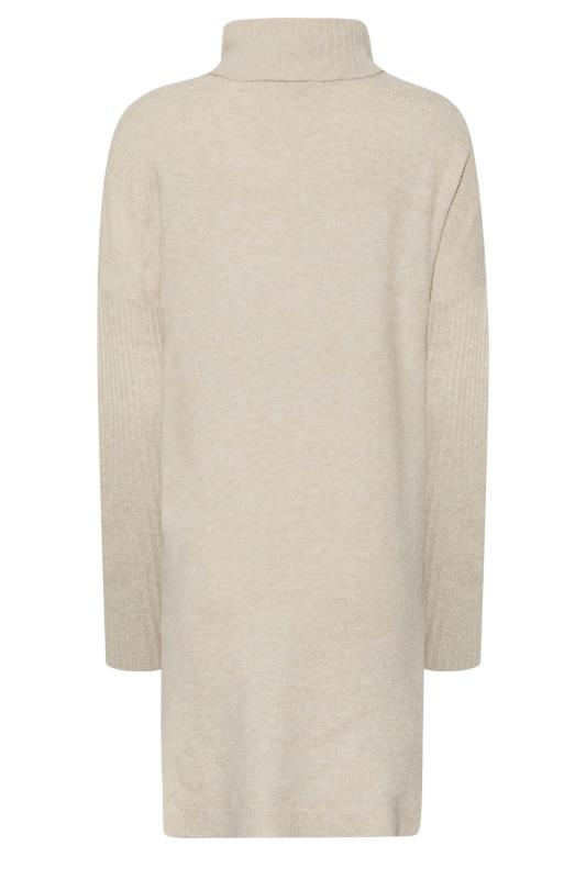 LTS Tall Women's Cream Turtle Neck Knitted Tunic Jumper | Long Tall Sally  7