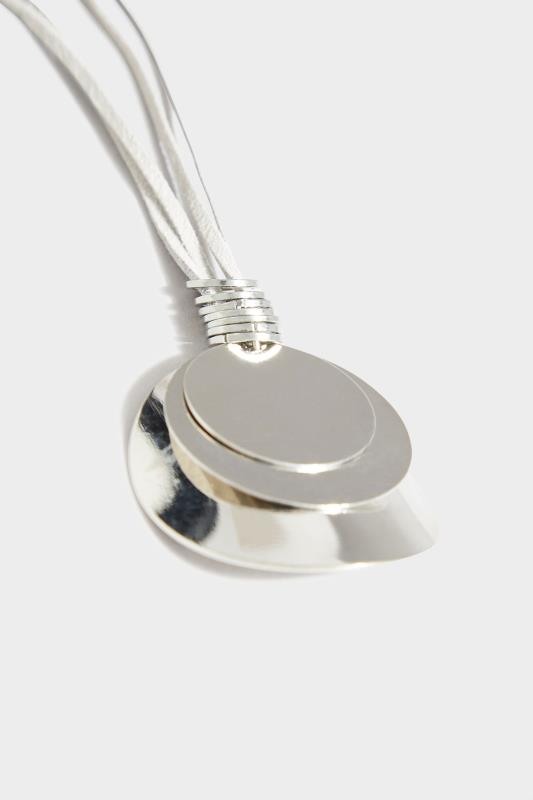 Grey & Silver Pendant Necklace | Yours Clothing 2