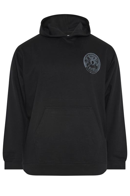 IronRhino Big & Tall Black Weightplate Hoodie | BadRhino 6